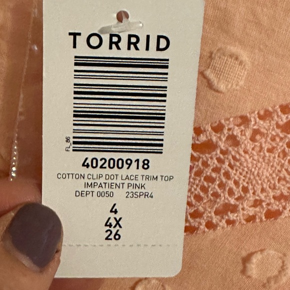 Torrid button up eyelet shirt - Picture 3 of 4